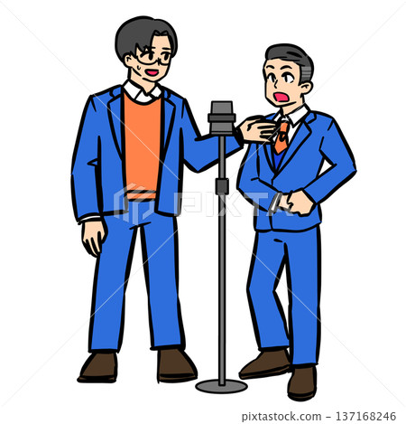 Illustration of a comedy duo 137168246