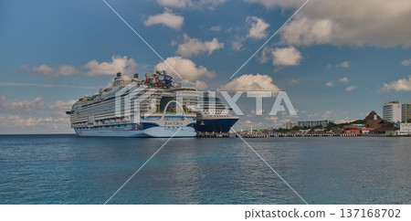 Cozumel, Mexico-December 16 2025:Cozumel is a major Caribbean cruise hub with three main terminals. It is one of the busiest ports in Mexico 137168702
