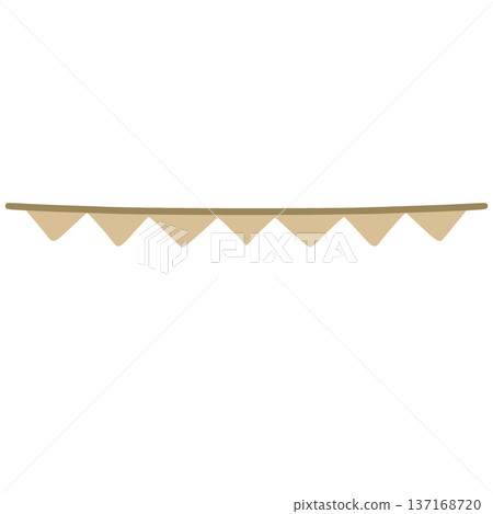 Beige christmas bunting hanging on white background Beige christmas bunting hanging on white background 137168720