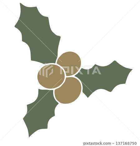 Scandinavian christmas set, holly berries and leaves creating festive corner design Scandinavian christmas set, holly berries and leaves creating festive corner design 137168750