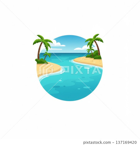 Tropical Island Paradise Beach Scene 137169420