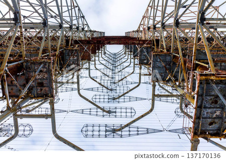 View from below radar Duga. Chernobyl, Ukraine. 137170136