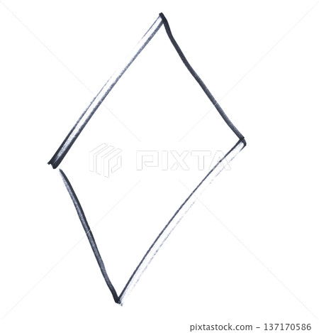 the shape of a rhombus drawn with a black marker 137170586