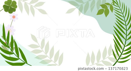 Tropical Green Leaves Background with Copy Space Natural Botanical Design Tropical Green Leaves Background with Copy Space Natural Botanical Design 137170823