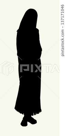 Vector drawing. Girl with a lamp Vector drawing. Girl with a lamp 137171046
