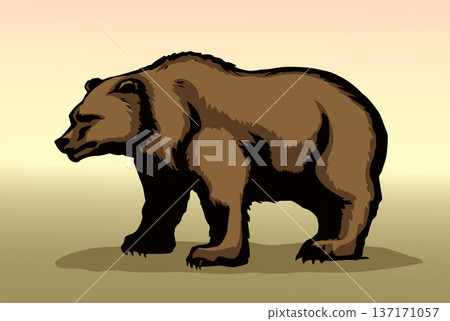 Vector drawing. Cute big bear Vector drawing. Cute big bear 137171057