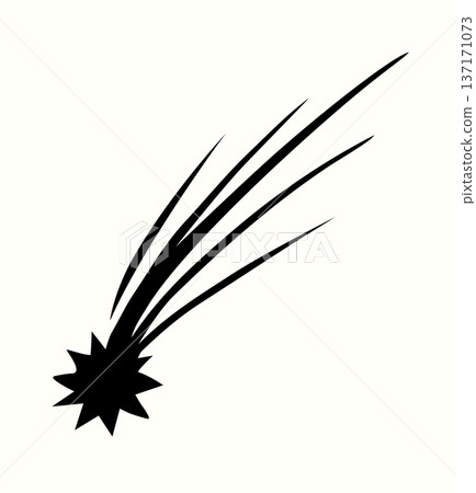 Flying comet with a tail. Vector drawing Flying comet with a tail. Vector drawing 137171073