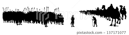 Vector drawing. Many strong soldiers Vector drawing. Many strong soldiers 137171077