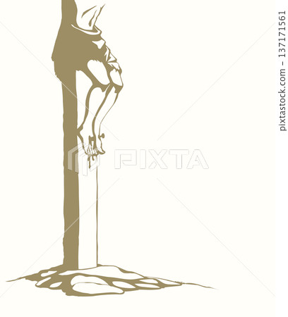 Vector drawing. Jesus on the cross 137171561