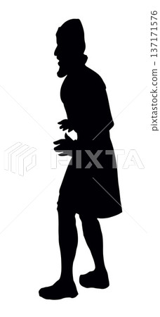 Vector drawing. The king looks ahead Vector drawing. The king looks ahead 137171576