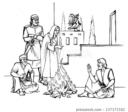 Vector drawing. Man sitting on the ground Vector drawing. Man sitting on the ground 137171582