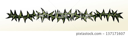 Vector drawing. Big thorn branch Vector drawing. Big thorn branch 137171607