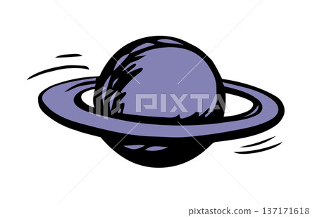 Vector drawing. Big planet in the sky Vector drawing. Big planet in the sky 137171618
