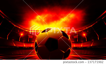 Soccer ball in the stadium. 137171982