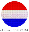 Semiconductor silicon wafer with Netherlands flag pattern illustrating Dutch technology leadership in advanced chip manufacturing equipment and photolithography systems 137173164