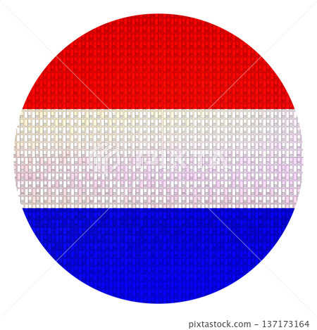 Semiconductor silicon wafer with Netherlands flag pattern illustrating Dutch technology leadership in advanced chip manufacturing equipment and photolithography systems Semiconductor silicon wafer with Netherlands flag pattern illustrating Dutch technology leadership in advanced chip manufacturing equipment and photolithography systems 137173164
