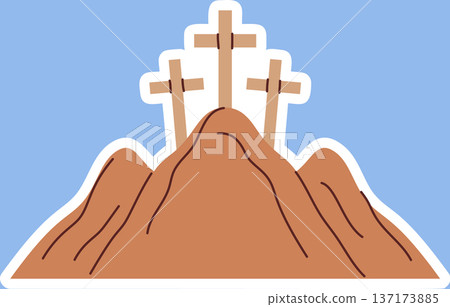 Biblical Mount Golgotha sticker design 137173885
