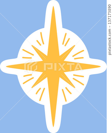 Traditional golden Easter star sticker Traditional golden Easter star sticker 137173890