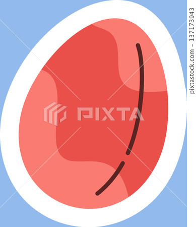 Red painted Easter egg sticker Red painted Easter egg sticker 137173943