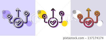 Correct way line icon. Halftone dotted pattern. Gradient icon with grain shadow. Approved path sign. Right decision symbol. Line correct way icon. Various designs. Vector Correct way line icon. Halftone dotted pattern. Gradient icon with grain shadow. Approved path sign. Right decision symbol. Line correct way icon. Various designs. Vector 137174174