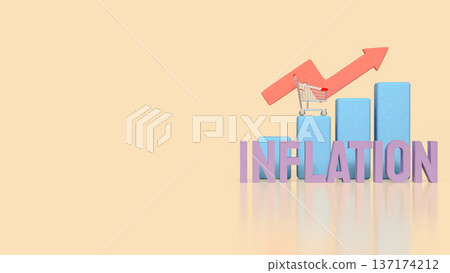 Inflation Growth and Rising Consumer Price Concept 3d render. 137174212