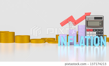 Global Inflation and Rising Cost of Living Concept 3d render. 137174213