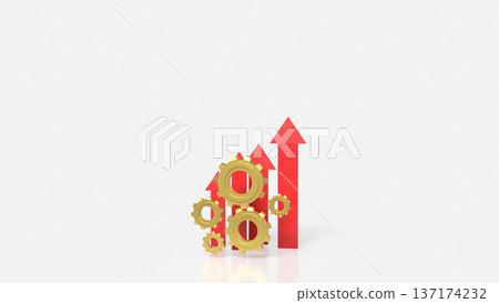 Business Growth Concept with Gears and Rising Arrows 3d render. 137174232