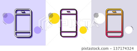 Smartphone icon. Halftone dotted pattern. Gradient icon with grain shadow. Cellphone or Phone sign. Communication Mobile device symbol. Line smartphone icon. Various designs. Vector Smartphone icon. Halftone dotted pattern. Gradient icon with grain shadow. Cellphone or Phone sign. Communication Mobile device symbol. Line smartphone icon. Various designs. Vector 137174324