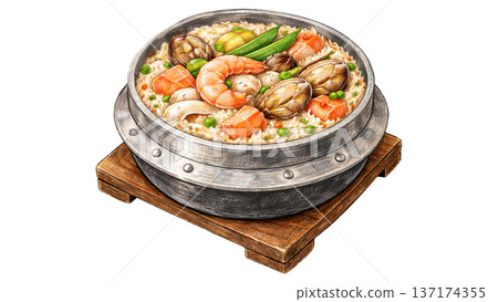 海鮮什錦飯插圖 137174355