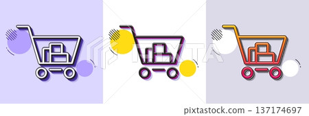 Shopping cart line icon. Halftone dotted pattern. Gradient icon with grain shadow. Online buying sign. Supermarket basket symbol. Line internet shopping icon. Various designs. Vector Shopping cart line icon. Halftone dotted pattern. Gradient icon with grain shadow. Online buying sign. Supermarket basket symbol. Line internet shopping icon. Various designs. Vector 137174697