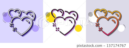 Heart line icon. Halftone dotted pattern. Gradient icon with grain shadow. Love emotion sign. Valentine day symbol. Line heart icon. Various designs. Vector Heart line icon. Halftone dotted pattern. Gradient icon with grain shadow. Love emotion sign. Valentine day symbol. Line heart icon. Various designs. Vector 137174767
