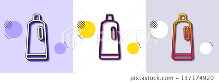 Cleaning shampoo line icon. Halftone dotted pattern. Gradient icon with grain shadow. Washing liquid or Cleanser symbol. Housekeeping equipment sign. Line shampoo icon. Various designs. Vector Cleaning shampoo line icon. Halftone dotted pattern. Gradient icon with grain shadow. Washing liquid or Cleanser symbol. Housekeeping equipment sign. Line shampoo icon. Various designs. Vector 137174920
