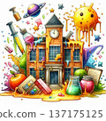 學校圖像插圖 137175125