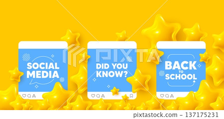 Did you know social media post. Back to school template. Did you know tag. Special offer question sign. Interesting facts symbol. Like, comment and share icons. Vector Did you know social media post. Back to school template. Did you know tag. Special offer question sign. Interesting facts symbol. Like, comment and share icons. Vector 137175231