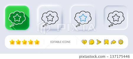 Loyalty star line icon. Neumorphic, Flat shadow, 3d buttons. Bonus points. Discount program symbol. Line loyalty star icon. Social media icons. Vector Loyalty star line icon. Neumorphic, Flat shadow, 3d buttons. Bonus points. Discount program symbol. Line loyalty star icon. Social media icons. Vector 137175446