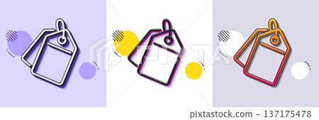 Sale tags line icon. Halftone dotted pattern. Gradient icon with grain shadow. Shopping labels. Discount coupon symbol. Line sale tags icon. Various designs. Vector Sale tags line icon. Halftone dotted pattern. Gradient icon with grain shadow. Shopping labels. Discount coupon symbol. Line sale tags icon. Various designs. Vector 137175478