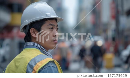 Workers watching the construction site 137175629