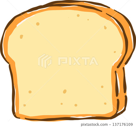Bread sliced cartoon hand drawn 137176109