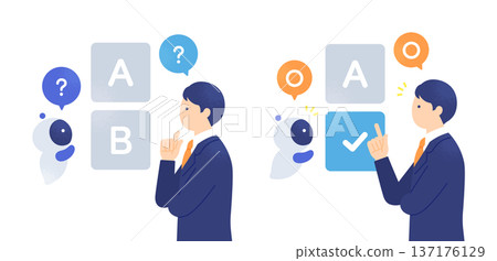 人工智慧與人類共同協作，比較選項 A 和 B，並共同決定最佳選項的一系列流程。 137176129