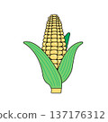 皮革新鮮玉米的彩色插圖 137176312