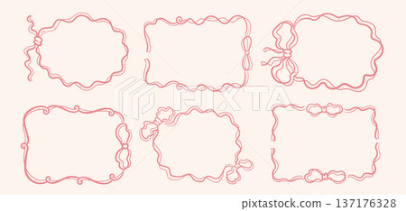 Ribbon Frames Set Outline 137176328
