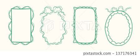 Frame Set With Ribbon Linework Frame Set With Ribbon Linework 137176341