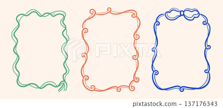 Frame Set With Swirl Outline Hand Drawn Frame Set With Swirl Outline Hand Drawn 137176343