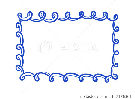 Wavy Decorative Whimsical Frame Wavy Decorative Whimsical Frame 137176361