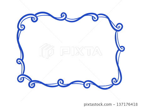 Wavy Decorative Whimsical Frame Wavy Decorative Whimsical Frame 137176418