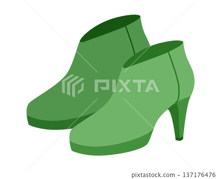 Green stiletto ankle boot women color pair. Pointed toe with slim heel for seasonal elegance, luxury event. Technical Green stiletto ankle boot women color pair. Pointed toe with slim heel for seasonal elegance, luxury event. Technical 137176476