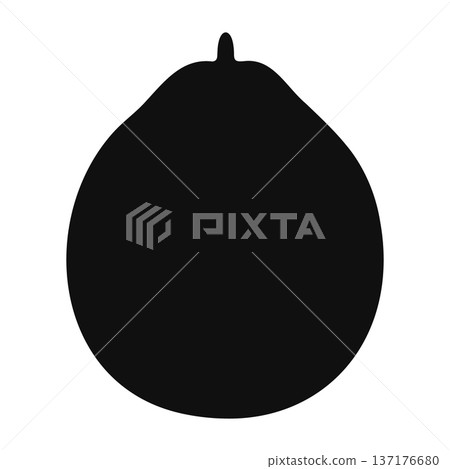 Plain Black Silhouette of a Round Fruit, Possibly an Apple Plain Black Silhouette of a Round Fruit, Possibly an Apple 137176680