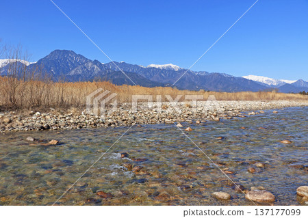 安曇野早春歌：穗高川與北阿爾卑斯山 137177099