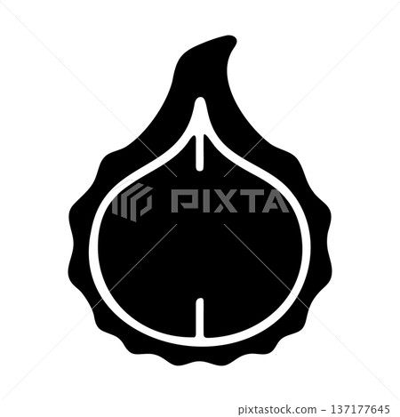 Abstract black and white icon of a chestnut or seed pod 137177645