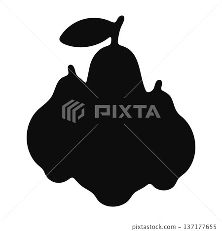 Black and white silhouette icon of a bunch of grapes with a leaf, stylized fruit graphic Black and white silhouette icon of a bunch of grapes with a leaf, stylized fruit graphic 137177655